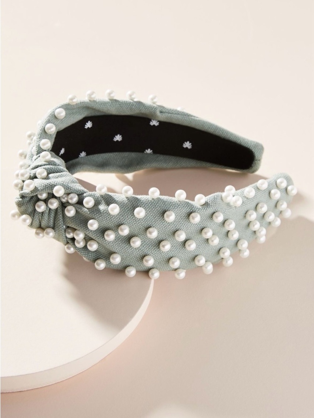 Lele Sadoughi Woven Pearl-Studded Headband